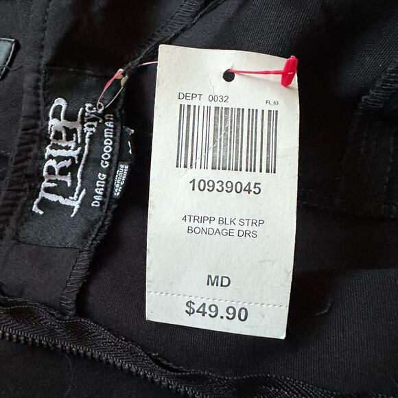 NWT Tripp NYC Black Straps Bondage Dress Medium - Picture 12 of 13
